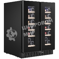 Винный шкаф Temptech OX2DX60DRB черный, 116 л, 2 отсека, 38 бут., класс G
