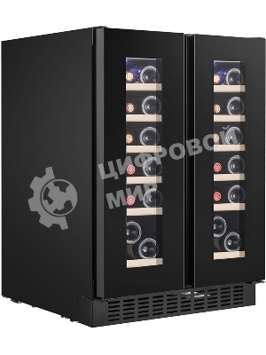 Винный шкаф Temptech OX2DX60DRB черный, 116 л, 2 отсека, 38 бут., класс G