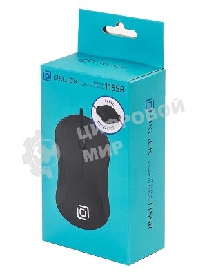 Мышь проводная Oklick 115SR черный, 1000 dpi, USB, кнопки - 3