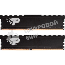 Оперативная память Patriot Signature, DDR4, 16GB (2x8 GB), 3200 MHz, CL22, DIMM, радиатор, черный