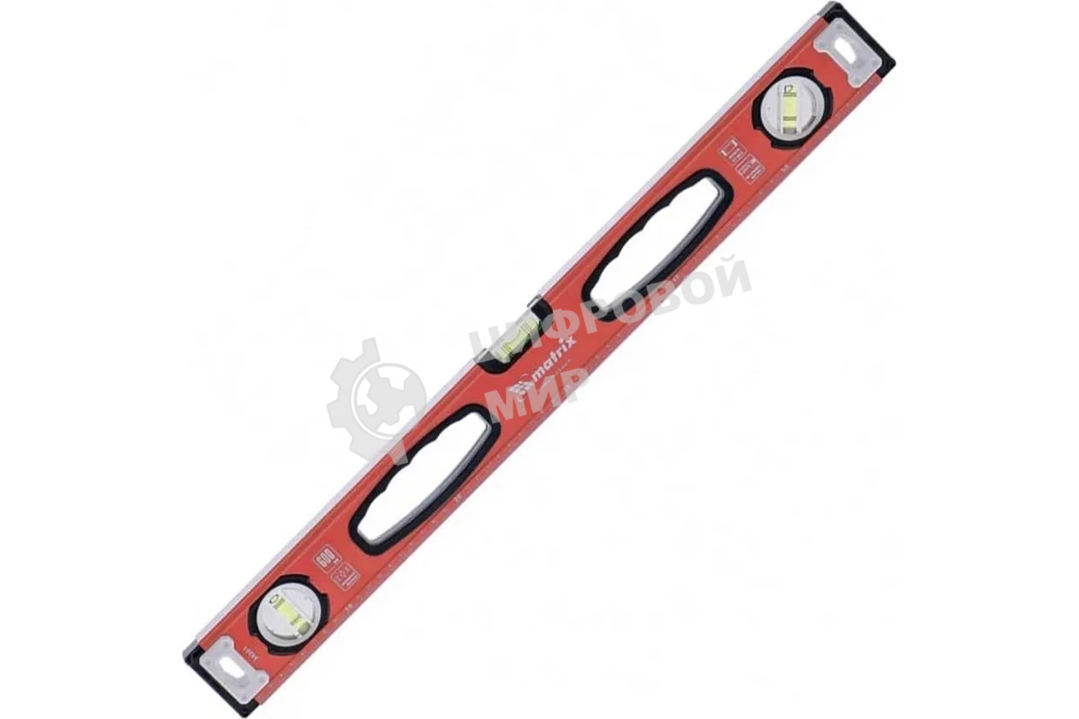 Уровень алюминиевый Matrix, фрезерованный, 3 глазка, рукоятки, 800 мм