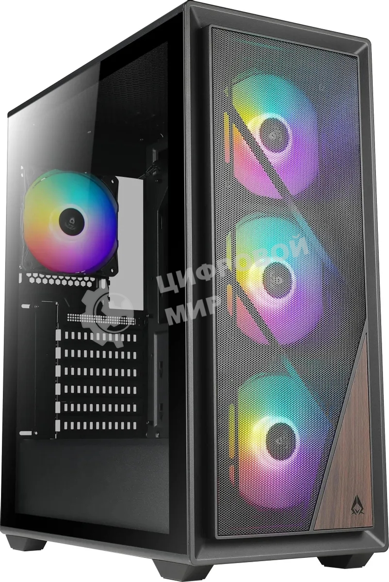 Компьютерный корпус Azza Forest черный без БП ATX 4x120мм 4x140мм 2xUSB 3.0 audio bott PSU