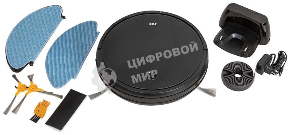 Робот-пылесос JVC JH-VR510 черный, 2500 мА·ч Li-Ion, уборка сухая/влажная, пылесборник контейнер 0.5 л