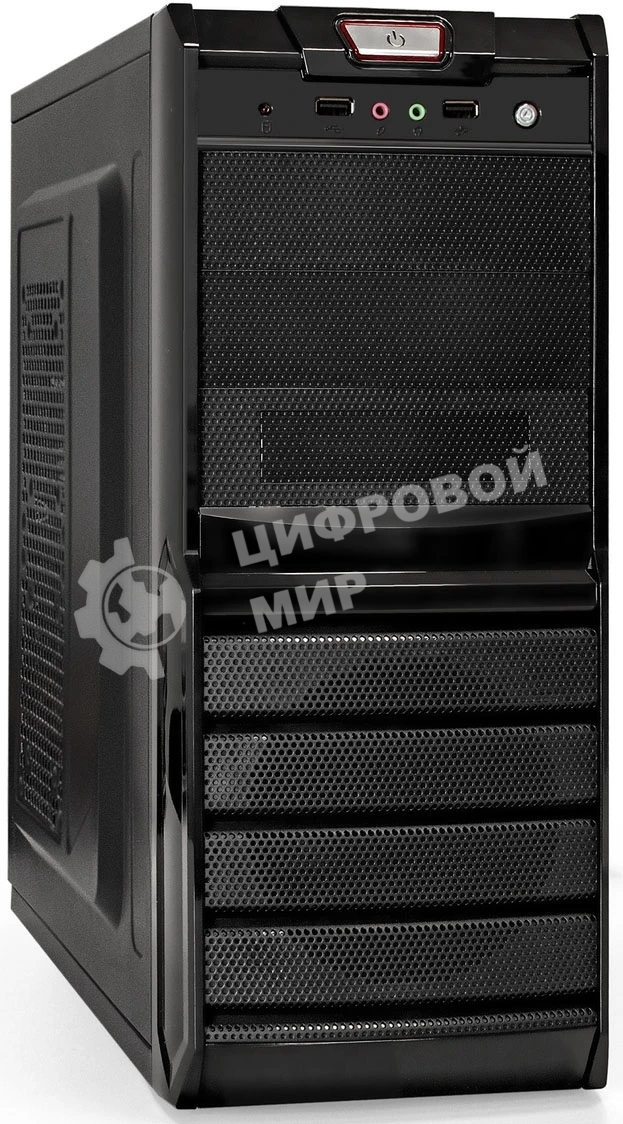 Компьютерный корпус Miditower ExeGate XP-329S-UNS450 (ATX, БП UNS450 с вент. 12см, 2*USB, аудио, черный)
