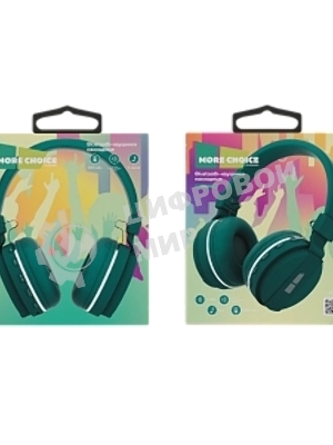 Беспроводные наушники MORE CHOICE HW15 зеленый, накладные, Bluetooth, до 6 ч