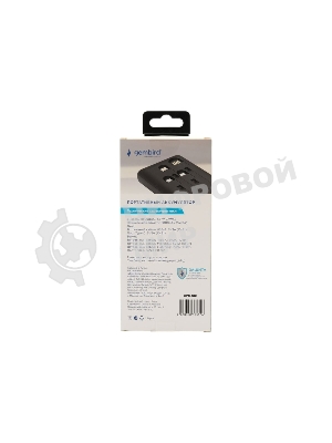 Портативный аккумулятор Gembird GPB-10C, 10000мА·ч, 2A, 4 встроенных кабеля, черный