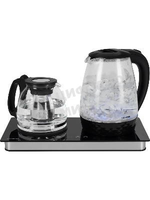 Чайник электрический Starwind SKG4044 1.8 л, 1800 Вт, черный/серебристый корпус: стекло