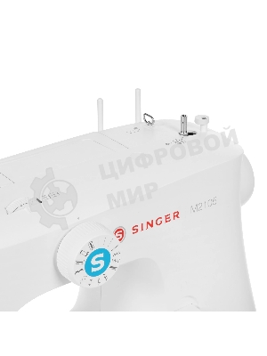 Швейная машина Singer M 2105 белый, электромеханическая, вертикальный качающийся, 8 операций, петля полуавтомат