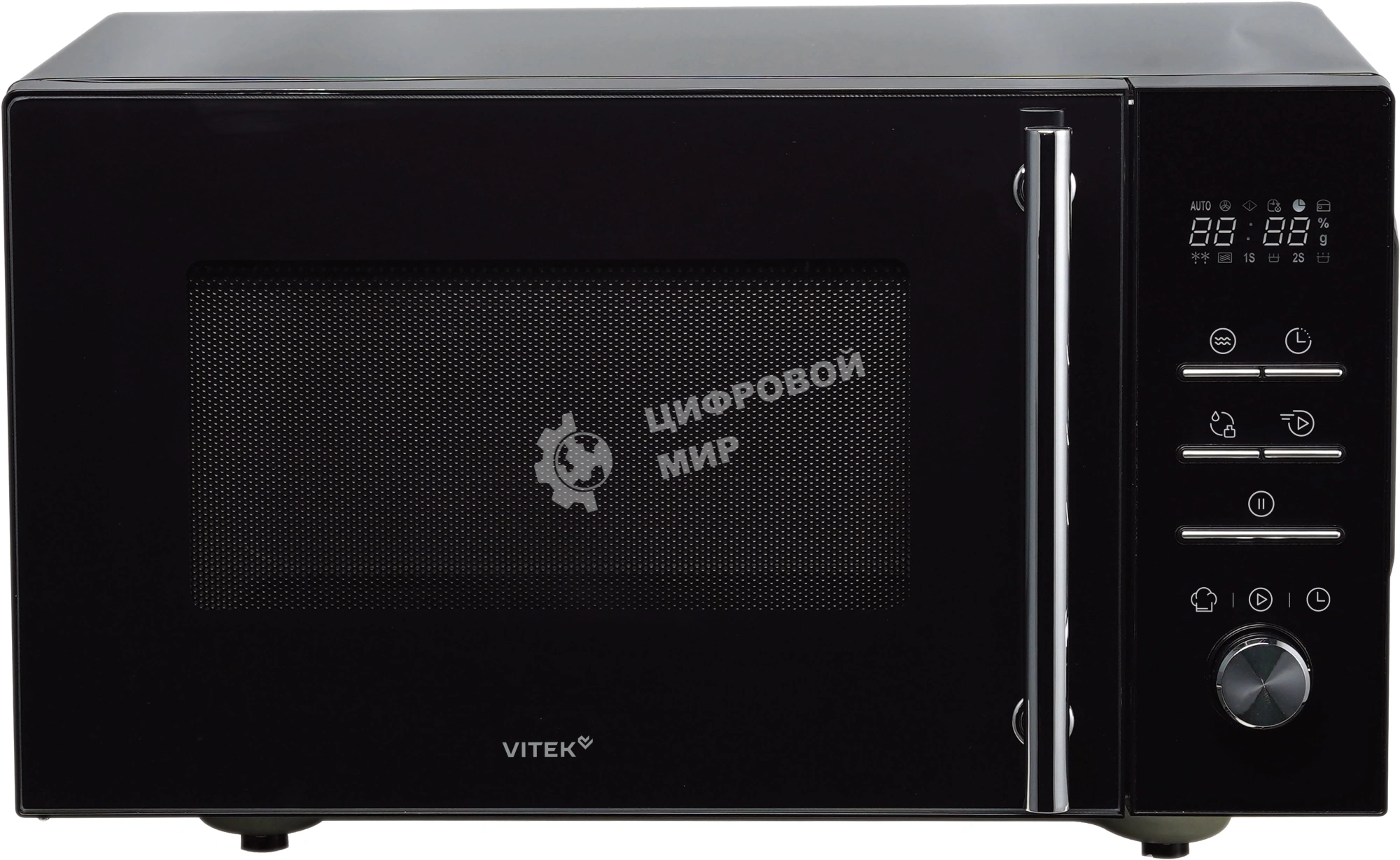 Микроволновая печь Vitek VT-MW1323 черный, 23 л, 900 Вт, переключатели - кнопки, поворотный механизм