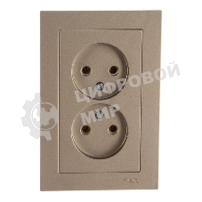 Розетка 2-м AtlasDesign без заземл. 16А в сборе шампань SchE ATN000520