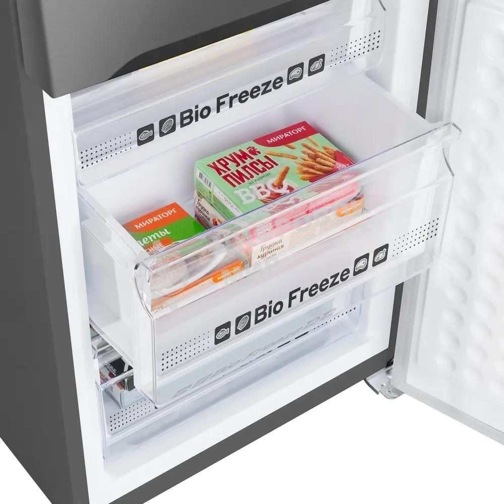 Холодильник Maunfeld MFF195NFIX10 нержавеющая сталь двухкамерный 252/98л морозилка снизу, No Frost