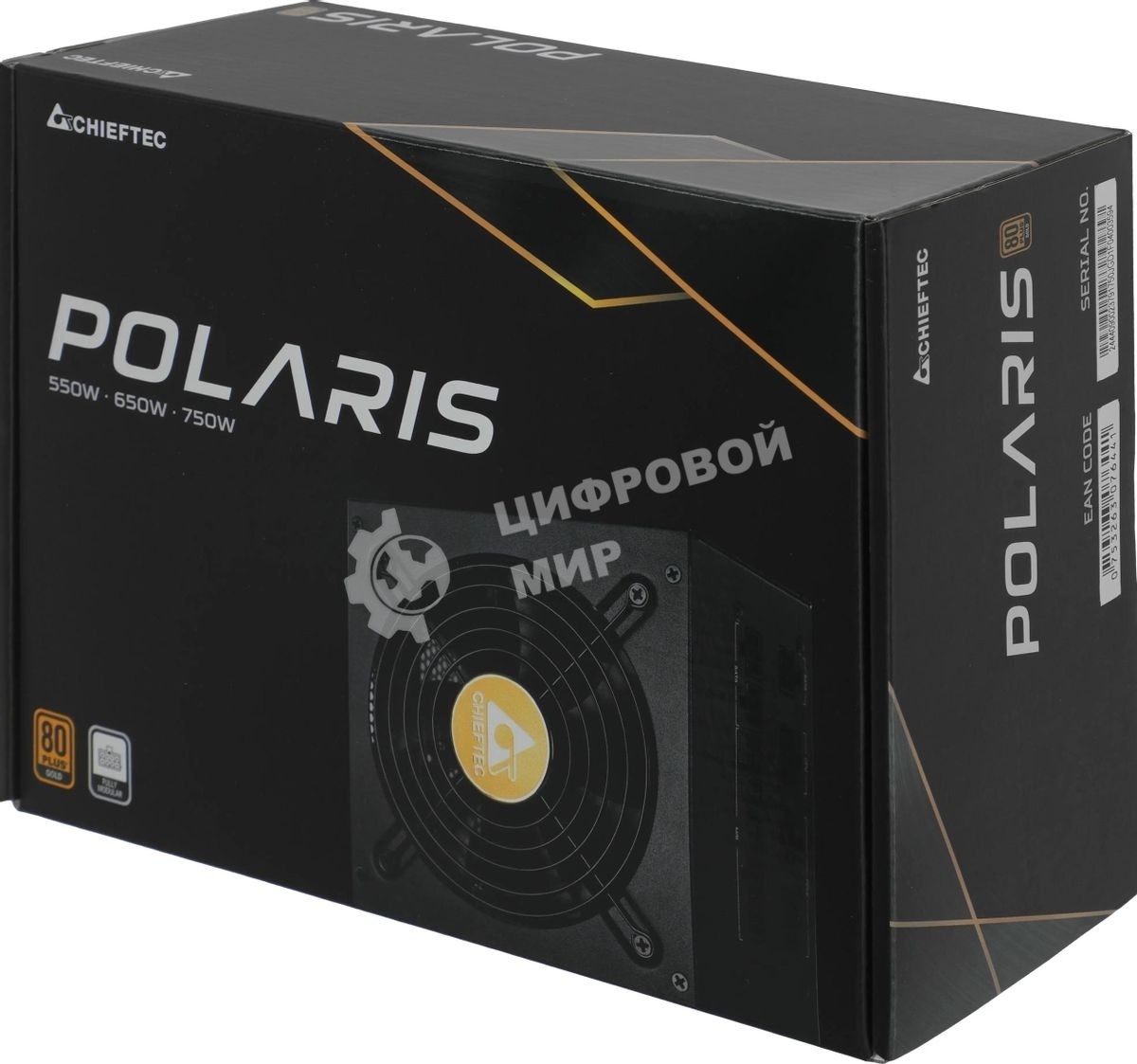 Блок питания Chieftec Polaris PPS-750FC, 750Вт, 80 PLUS Gold, 120мм, модульный, черный