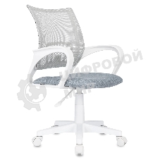 Кресло Domfy DK X-ROOM WH светло-серый TW-02 TW-20 сетка/ткань крестов. пластик белый
