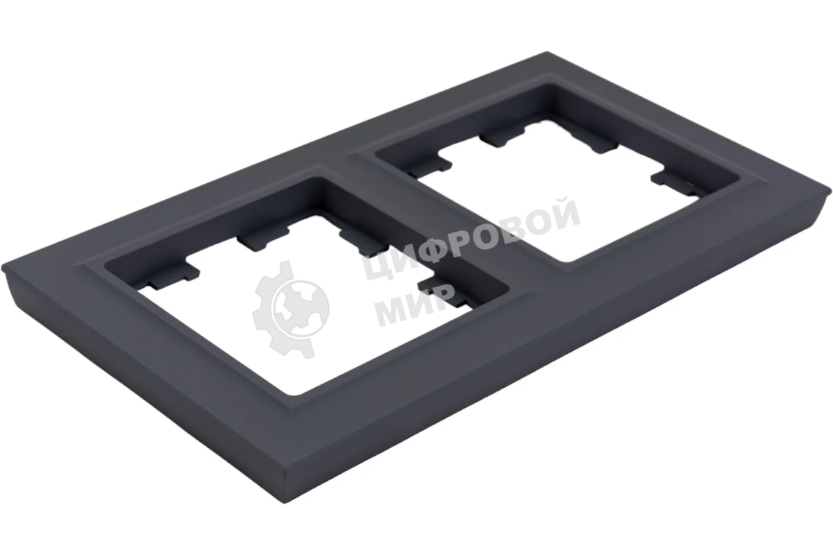 Рамка 2-местная IEK BRITE РУ-2-БрГ графит