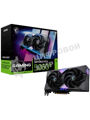 Видеокарта MSI RTX 5060 Ti 16G GAMING OC, NVIDIA RTX 5060 Ti, 16 ГБ GDDR7, 128 бит, PCI-e 5.0, 1xHDMI, 3xDP, 2647 МГц
