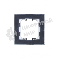 Рамка 1-местная IEK BRITE РУ-1-БрС-44 IP44 сталь