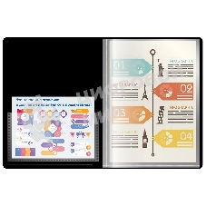 Папка с 80 прозрачными вкладками Silwerhof Perlen 292981-73 A4 1мм, карман сиреневый металлик