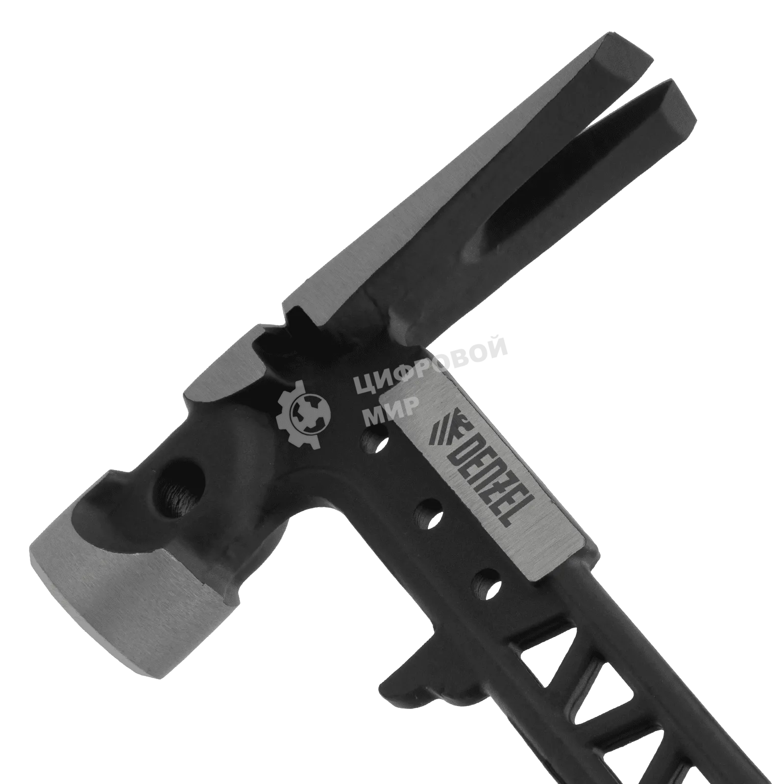 Молоток строительный Denzel 450 г, цельнокованый, боек с магнитом, двухкомп. обрезин. рук-ка