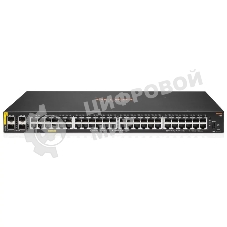 Коммутатор HPE Aruba 6100 48G 4SFP+ 370PoE+, 48×1 Гбит/с PoE+ + 4×10 Гбит/с SFP+, управляемый