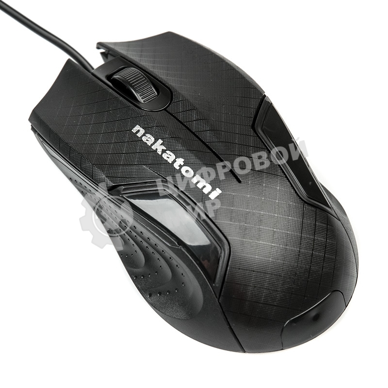 Мышь проводная Nakatomi MON-06U черный, 800 dpi, USB, кнопки - 3