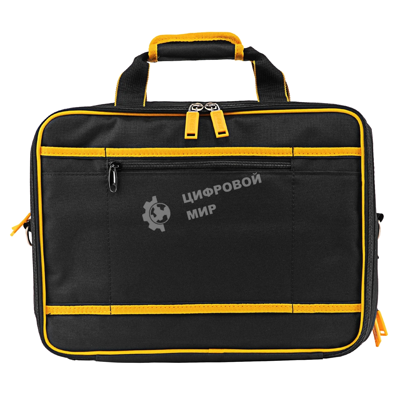 Сумка для инструмента Denzel 400х170х300 мм, 3 отделения, 28 карманов, наплечный ремень