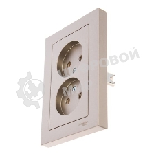 Розетка 2-м AtlasDesign без заземл. 16А в сборе шампань SchE ATN000520