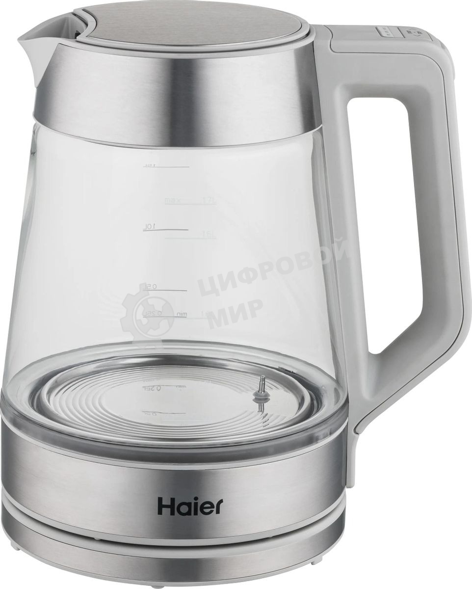 Чайник электрический Haier HK-501 1.7л. 2400Вт серый корпус: стекло/пластик (TD0036930RU)