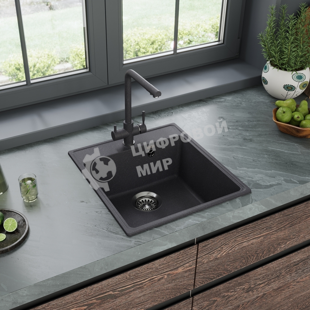Кухонная мойка Maunfeld Perla 460 MFQS-460DGR темно-серый