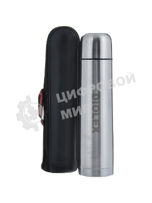 Термос Diolex DX-1000-B 1000 мл, с узкимгорлом, в чехле, нержавеющая сталь
