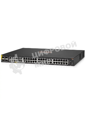 Коммутатор HPE Aruba 6100 48G 4SFP+ 370PoE+, 48×1 Гбит/с PoE+ + 4×10 Гбит/с SFP+, управляемый