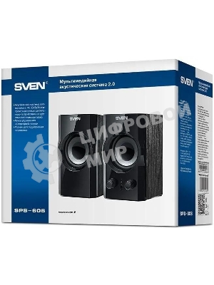 Акустическая система SVEN SPS-606, черный, акустическая система 2.0 (мощность 2x3 Вт(RMS))