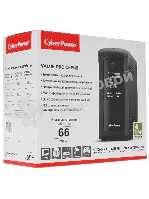 Источник бесперебойного питания CyberPower VP700EILCD/700 ВА/390 Вт/USB/RS-232/RJ-11/RJ-45/6 x IEC 320 C13 (компьютерная)
