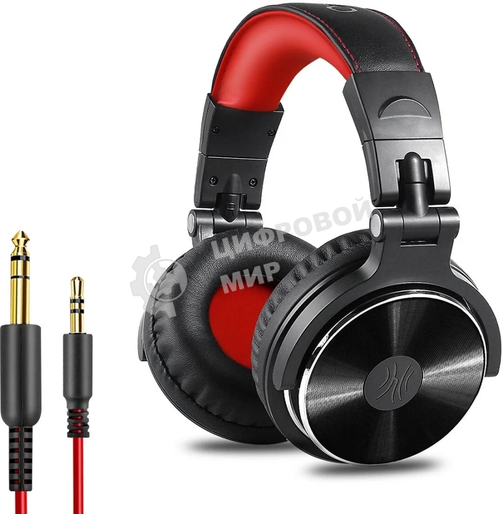 Гарнитура OneOdio Studio Pro 10 черный/красный, проводная, 3.5 мм