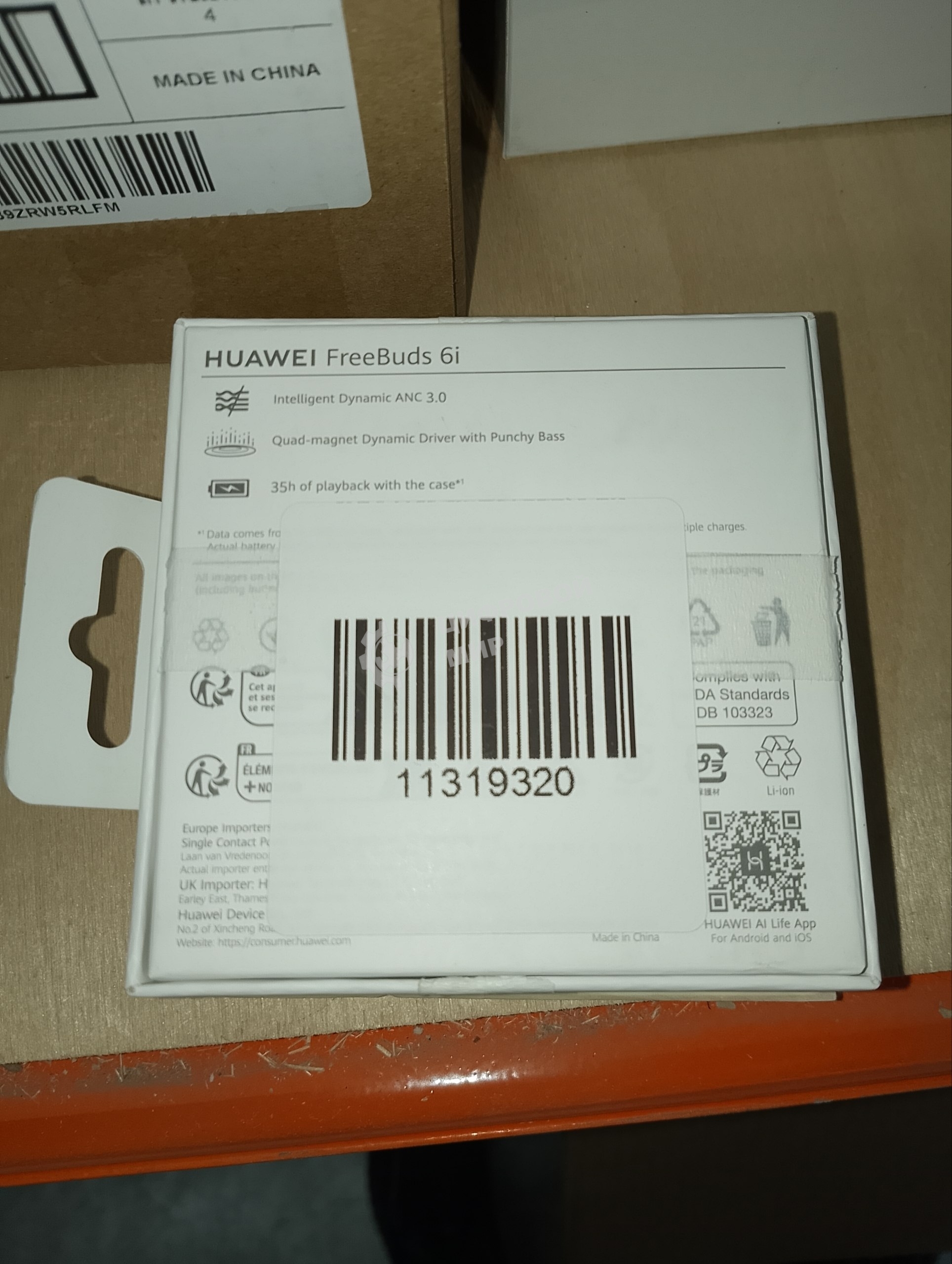 (Б/У с повреждениями) Гарнитура HUAWEI FREEBUDS 6I BLACK ORCA-T100 [Cм.описание!]