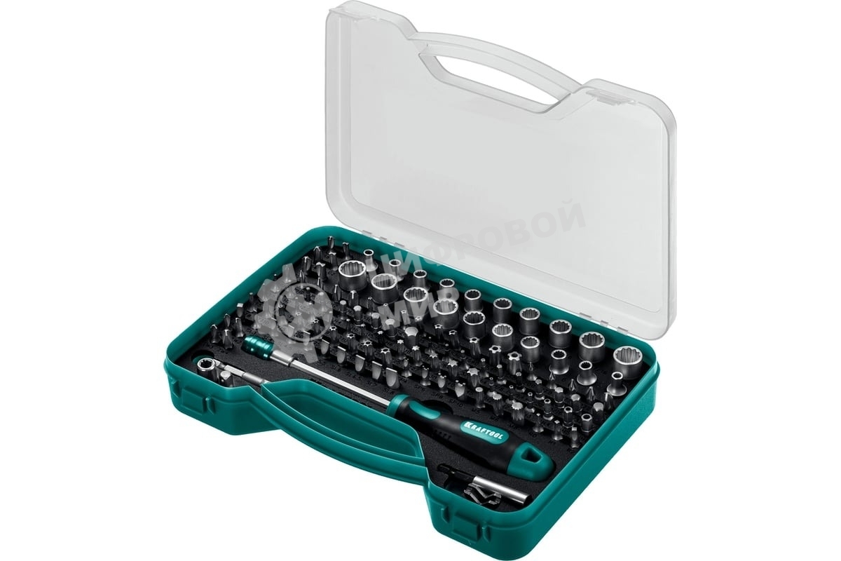 Набор: отвертка-битодержатель с насадками KRAFTOOL X-Drive-122, 122 шт (26816)