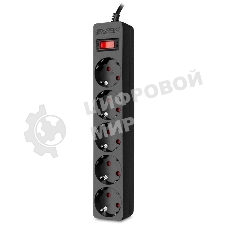 Сетевой фильтр Sven SF-05E 1,8 м (5 розеток с защитными шторками) черный, цветная коробка