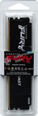 Оперативная память Kingston Fury Beast, DDR5, 32GB (1x32GB), 5600 MHz, CL40, с радиатором, чёрный