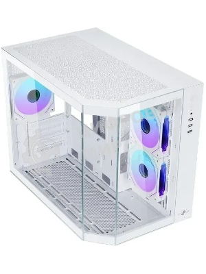 Корпус mATX Eurocase M2771 white, без БП, закаленное стекло 2 стороны