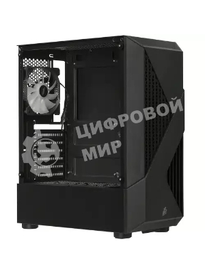 Компьютерный корпус 1STPLAYER FIREROSE F3-A черный ATX, TG 4x120мм LED fans inc. F3-A-BK-4F1