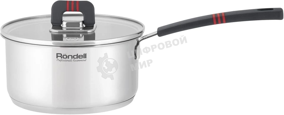 Ковш Rondell Stripes RDS-1635, 2 л, 18 см, с крышкой, сталь