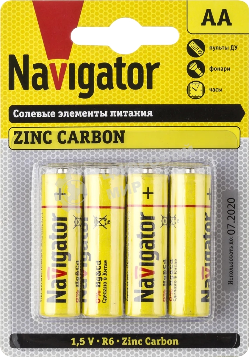 Элемент питания Navigator NBT-NS-R6-BP4, 1.5 В