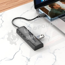 Разветвитель USB-C Hoco HB41 Type-C 4порт. черный