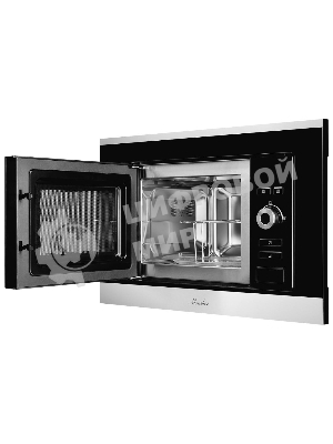 Встраиваемая микроволновая печь Monsher MMH 201 BX 60 см, 20 л, 8 автоматических кулинарных программ, 5 режимов мощности, функция размораживания по весу полуфабрикатов или по времени, черный и нерж.