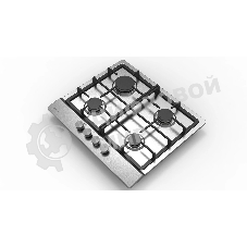 Газовая варочная панель Evelux HEG 633 X Hi-Tech, 60 см, 4 конфорки, чугунные решетки, газ-контроль, электроподжиг, механическое управление, нержавеющая сталь