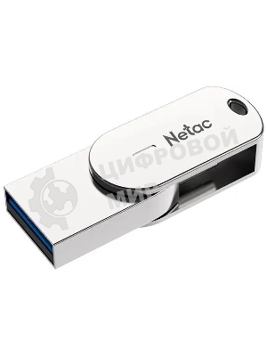Флешка USB Netac U785C (NT03U785C-064G-32PN), 64Gb, USB 3.0/TypeC, R/W 110/45, серебристый