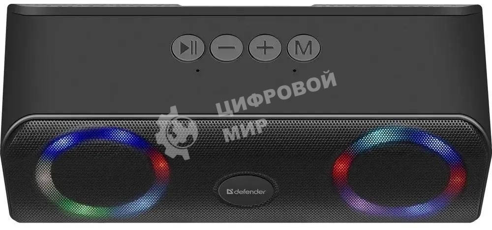 Акустическая система Defender LIGHT/BT/FM/USB/TF/AUX Q1 черный 10 Вт
