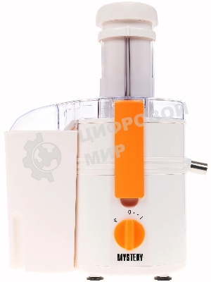 Соковыжималка Mystery MJE-1901 белый, центробежная, 900 Вт, 900 мл, механическое