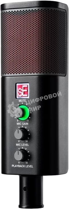 USB микрофон sE Electronics NEOM USB профессиональный конденсаторный с функцией plug-and-play, совместимый с настольными и мобильными устройствами, кардиоида, 20 Гц - 20 кГц, 24 Бит / 192 кГц, выход на наушники, микрофонная стойка в комплекте