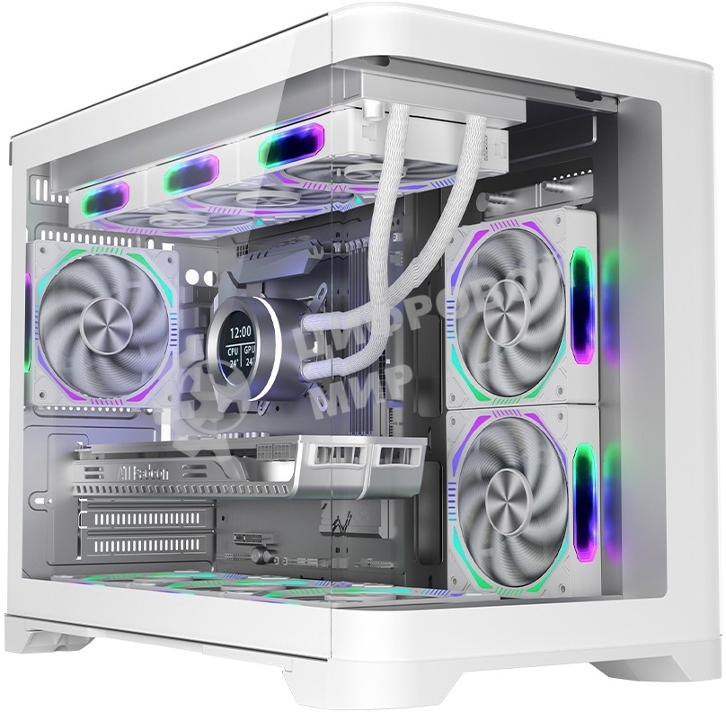 Компьютерный корпус 1STPLAYER UVIEW UV6 белый, mATX