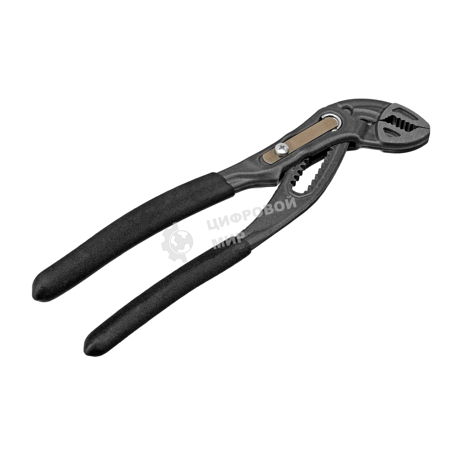 Клещи переставные Denzel кнопочный механизм, обливные рукоятки, 180 мм